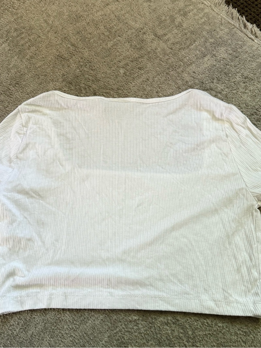 ASOS White Ribbed Square-Neck Crop Top - Picture 4 of 4